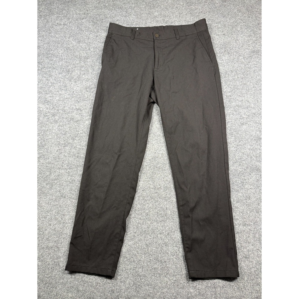 Zara Chino Pants Men's 32 Black Stretch Workwear Casual Mid Rise Straight Leg